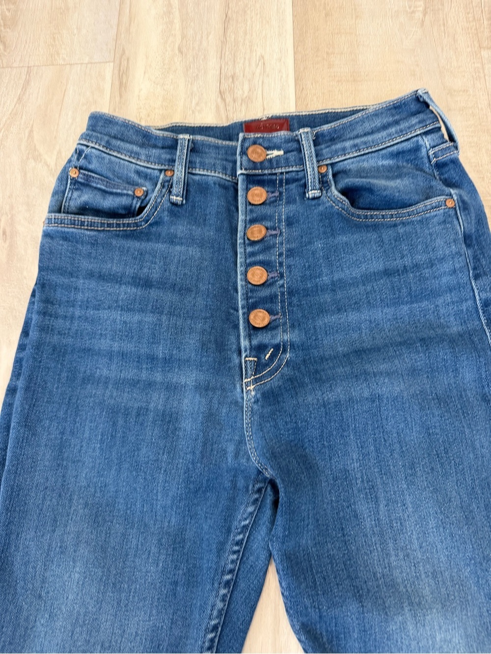 Mother The Pixie Rider Ankle High Rise Button-Fly Women's Jeans - Picture 5 of 13